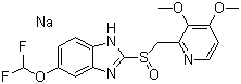 Pantoprazole sodium, 5-(Difluoromethoxy)-2-(((3,4-dimethoxy-2-pyridinyl)methyl) sulfinyl)-1H-benzimidazole sodium, CAS #: 138786-67-1