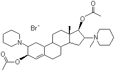 Vecuronium bromide, Norcuron, (+)-1-(3,17-Diacetoxy-2-piperidino-5-androstan-16-yl)-1-methylpiperidinium bromide, CAS #: 50700-72-6