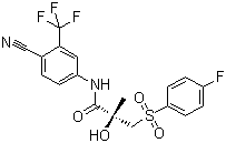 Bicalutamide, N-[4-Cyano-3-(trifluoromethyl)phenyl]-3-(4-fluorophenyl)sulfonyl-2-hydroxy-2-methyl-propanamide, CAS #: 90357-06-5